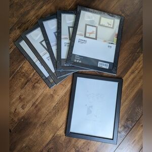 IKEA FISKBO 8.5x 11" black frames, selling as a set of 6 frames